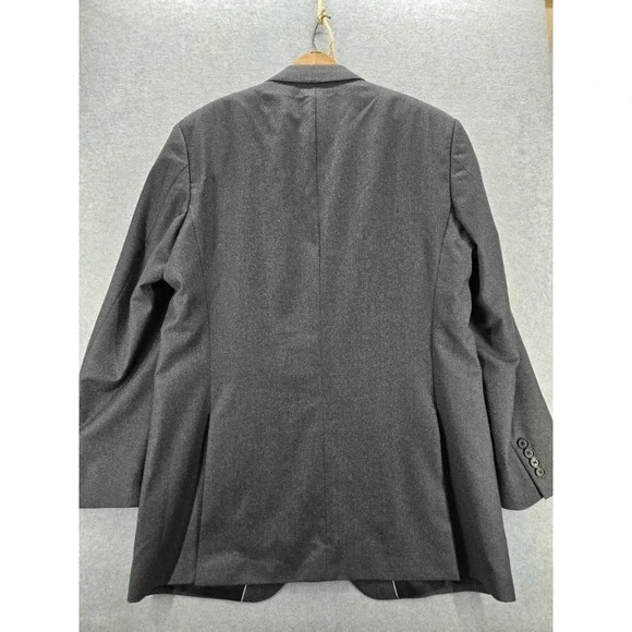 Hugo Boss Lanificio Tesse Bella Italy Dual Vent Gray‎ Blazer Super Jacket 44L